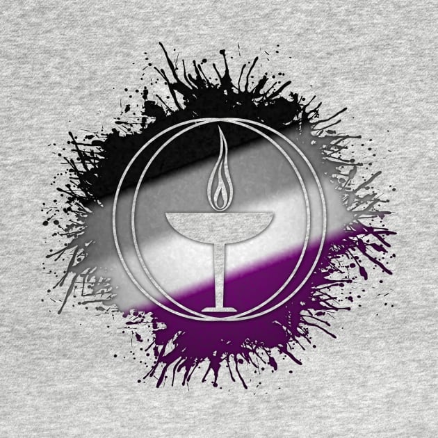 Paint Splatter Asexual Pride Flag Unitarian Universalism Symbol by LiveLoudGraphics